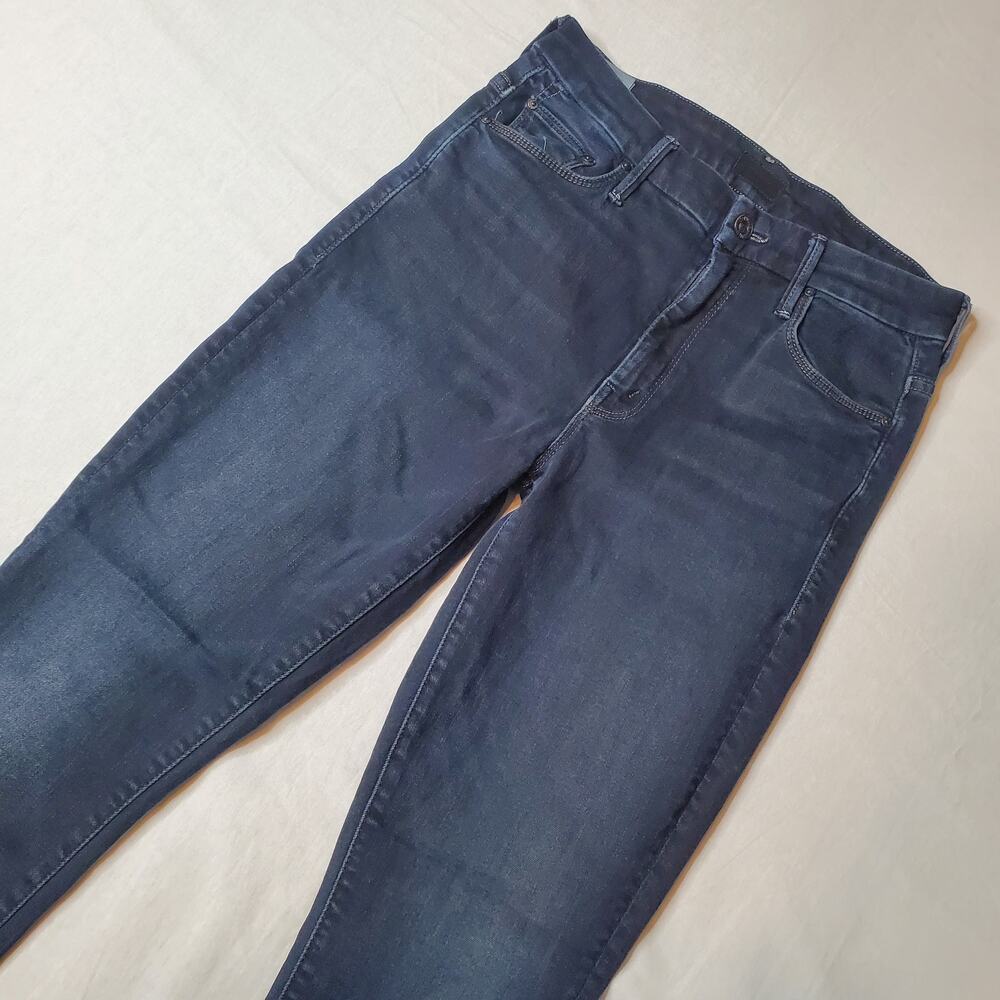 Mother Women's Size 26 High Waisted Looker Ankle Fray Jeans Blue